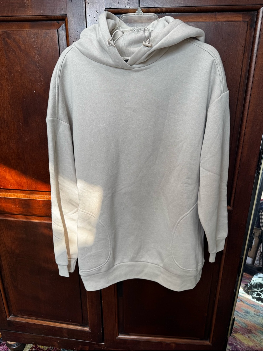 Savvi, Street Hooded Pullover Sweatshirt - Cream